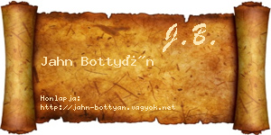 Jahn Bottyán névjegykártya